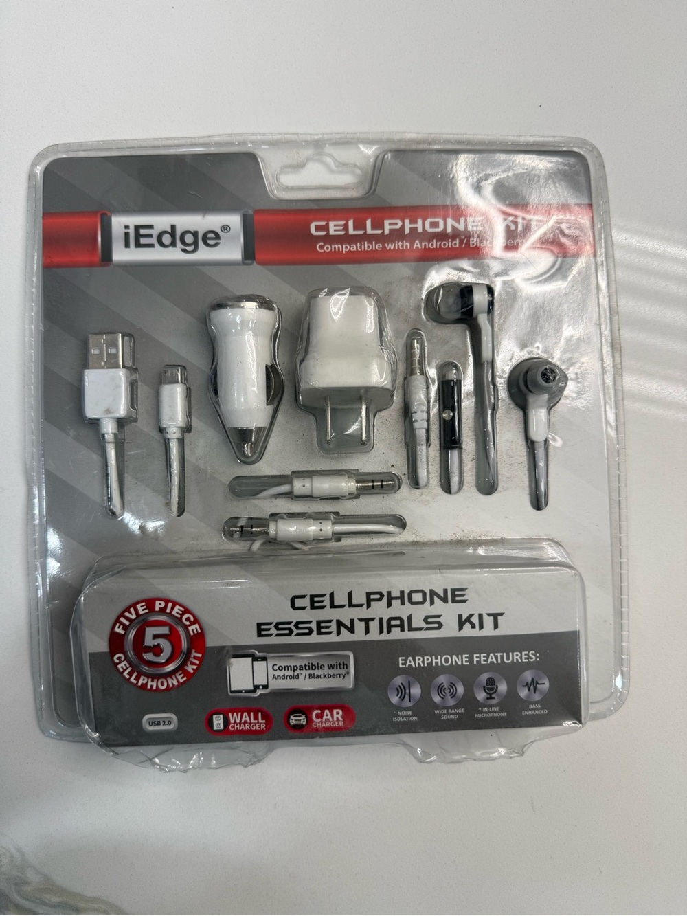 edge White & Silver Cellphone Essentials Kit - Earbuds & Chargers